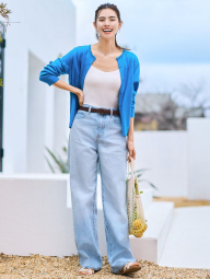 Женские джинсы UNIQLO широкие 1159832471 (Голубой W28 L33)