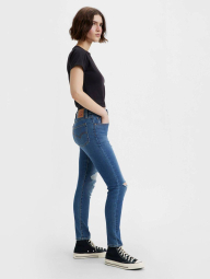 Женские джинсы скинни 721 Levi's с рванными деталями 1159836353 (Синий W24 L30)