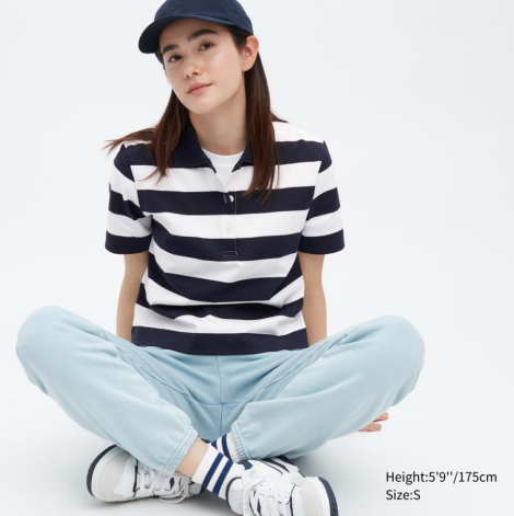 Женская футболка-поло UNIQLO 1159787326 (Синий, S)