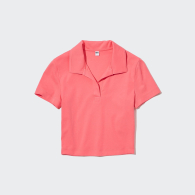 Укороченная футболка-поло UNIQLO 1159787613 (Розовый, S)