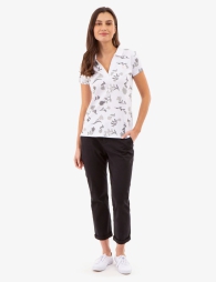 Жіноча футболка-поло U.S. Polo Assn з принтом 1159805514 (Білий, XS)