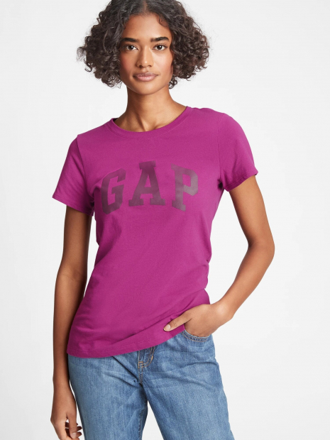 Фиолетовая футболка GAP фиолетовая хлопоковая