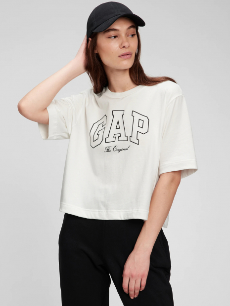 Жіноча біла футболка GAP топ із логотипом Оригінал L