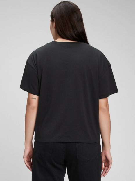 Жіноча чорна футболка GAP з логотипом Оригінал