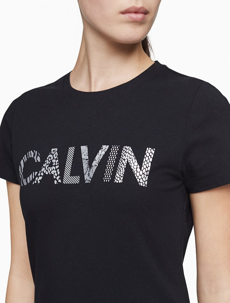 Женская футболка Calvin Klein с логотипом 1159771428 (Черный, XL)