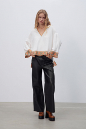 Женская блузка с вышивкой ZARA 1159762018 (Белый, XS)