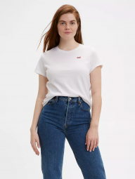 Женская летняя футболка Levi's с вышитым логотипом 1159762766 (Белый, XL)