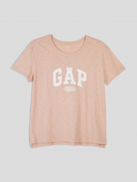 Жіноча футболка GAP з логотипом початкового XS, 100% бавовни, Логотип бренда, Круглий, Коротокий, Персиковий
