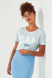 Женская футболка GAP с логотипом 1159764579 (Голубой, XXL)
