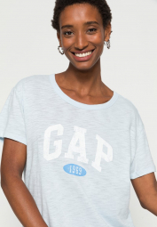 Жіноча футболка GAP з логотипом оригіналу XXL, 100% бавовни, Логотип бренду, Круглий, Коротокий, Голубий
