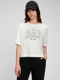 Женская белая футболка GAP топ с логотипом 1159765042 (Белый, S)