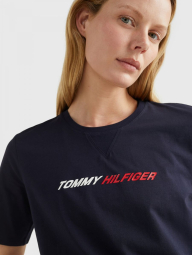 Футболка женская Tommy Hilfiger с логотипом 1159769463 (Синий, XS)