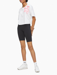 Женская укороченная футболка Calvin Klein с принтом 1159769592 (Белый, XL)