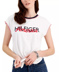 Футболка женская Tommy Hilfiger с завязками 1159770836 (Белый, XL)