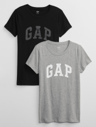 Набор женских футболок GAP с логотипом 1159771628 (Черный/Серый, XS)