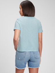 Женская летняя футболка AC/DC GAP укороченная 1159771993 (Голубой, M)