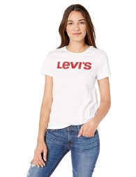 Женская белая футболка Levis с логотипом art695820 (размер XS)