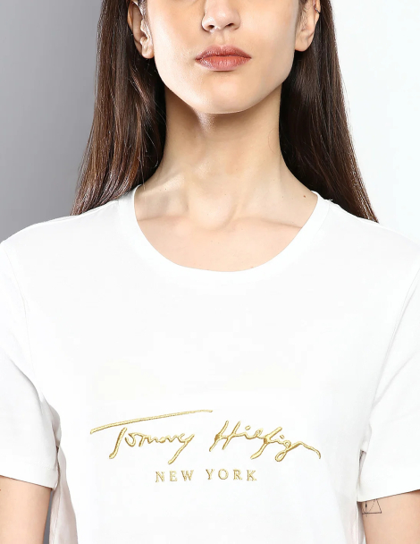 Футболка женская Tommy Hilfiger с логотипом 1159778144 (Белый, XXL)