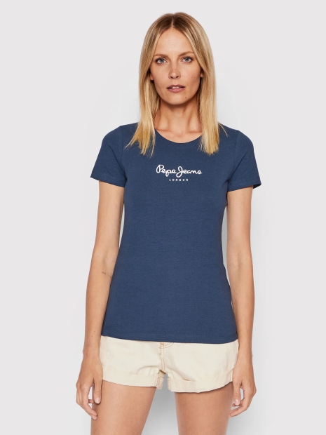 Женская футболка Pepe Jeans London с логотипом 1159786242 (Синий, M)