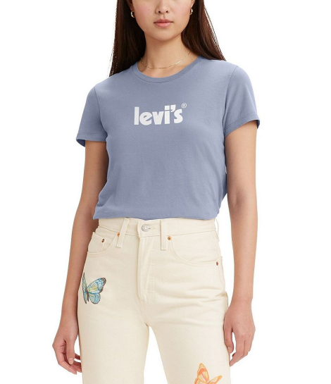 Женская футболка Levi's с логотипом 1159780197 (Голубой, S)