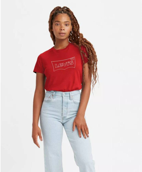 Женская футболка Levi's с логотипом 1159780363 (Красный, XS)