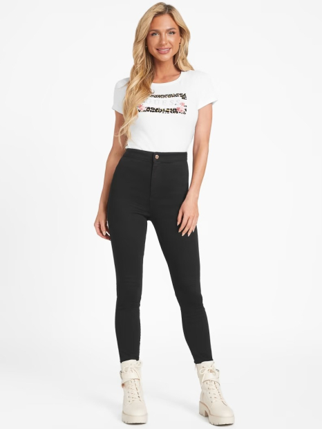 Женская футболка GUESS с принтом и стразами 1159783312 (Белый, XL)