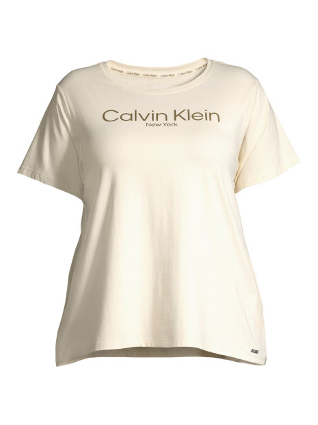 Женская футболка Calvin Klein с логотипом 1159783443 (Бежевый, 1X)