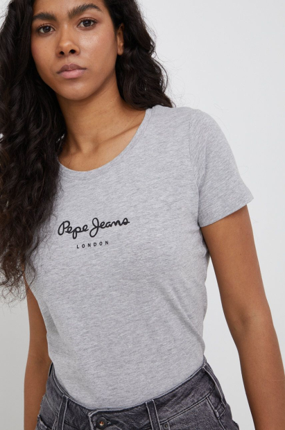 Женская футболка Pepe Jeans London с логотипом 1159790714 (Серый, XS)