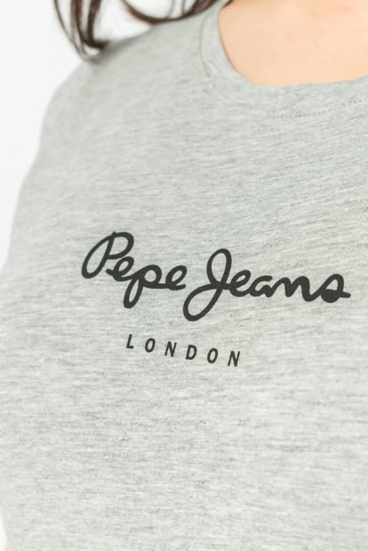 Женская футболка Pepe Jeans London с логотипом 1159786245 (Серый, M)