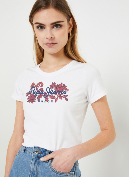 Женская футболка Pepe Jeans London с принтом 1159786427 (Белый, M)