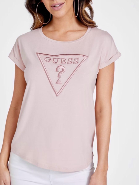 Женская футболка GUESS с логотипом 1159786450 (Розовый, S)