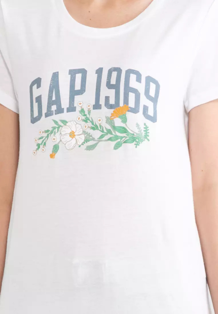 Женская футболка GAP с принтом 1159788064 (Белый, S)