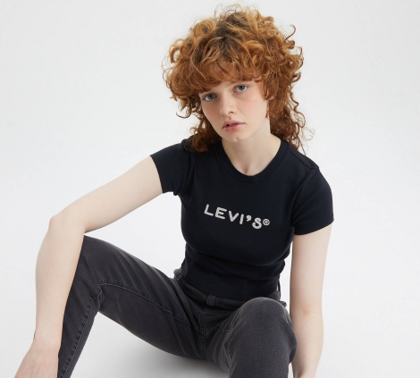 Женская футболка Levi's с логотипом 1159791801 (Черный, M)