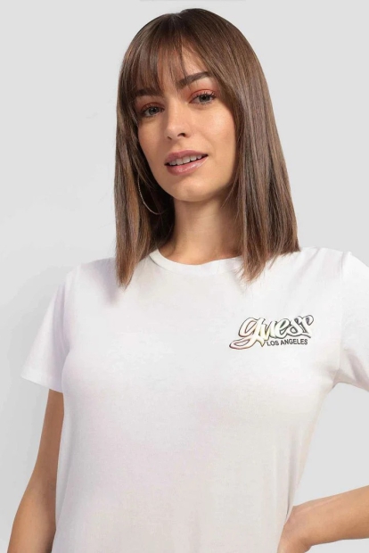 Жіноча футболка GUESS з принтом 1159794749 (Білий, XS)