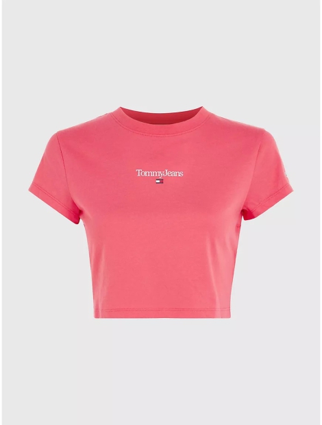 Укороченная женская футболка Tommy Hilfiger топ 1159793264 (Розовый, L)