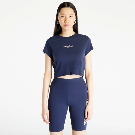 Укорочена жіноча футболка Tommy Hilfiger Топ 1159794193 (Білий/синій, XL)