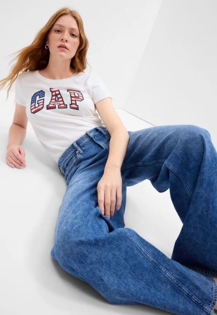 Жіноча футболка GAP з принтом 1159794341 (Білий, XXL)