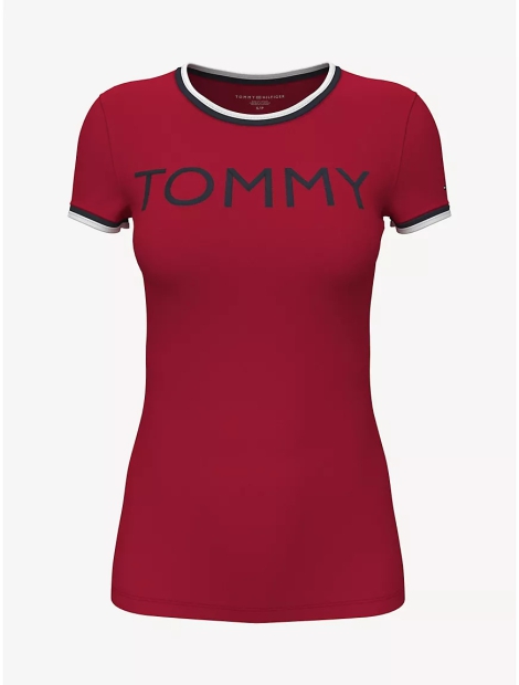 Футболка женская Tommy Hilfiger с вышитым логотипом 1159796768 (Красный, XS)
