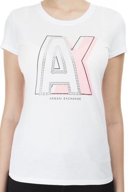 Женская футболка Armani Exchange с логотипом 1159798297 (Белый, M)