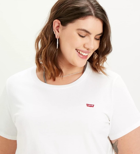 Женская летняя футболка Levi's с вышитым логотипом 1159803307 (Белый, 1X)
