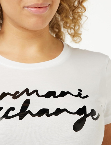 Женская футболка Armani Exchange с логотипом 1159809669 (Белый, XL)