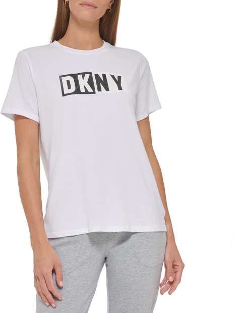 Футболка DKNY с фирменным логотипом 1159803627 (Белый, L)