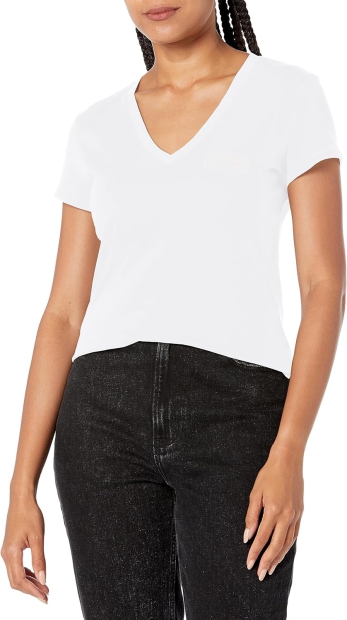 Женская футболка Armani Exchange с бархатным логотипом 1159806865 (Белый, XXL)