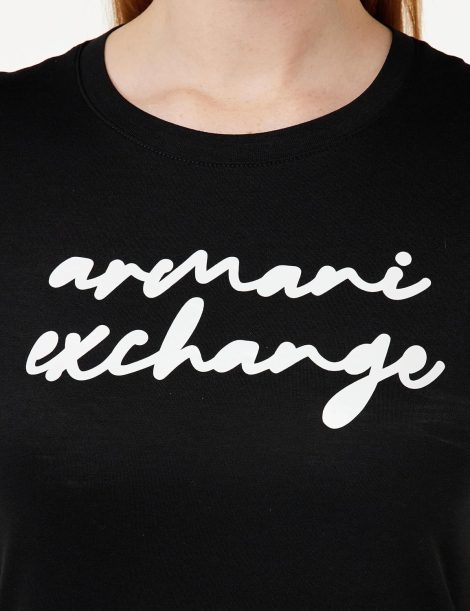 Жіноча футболка Armani Exchange з логотипом 1159806011 (Чорний, XXL)