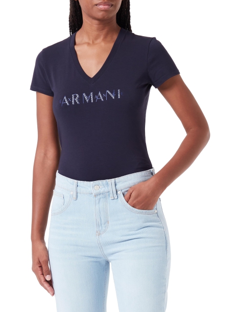 Жіноча футболка Armani Exchange з логотипом 1159806791 (Білий/синій, XL)