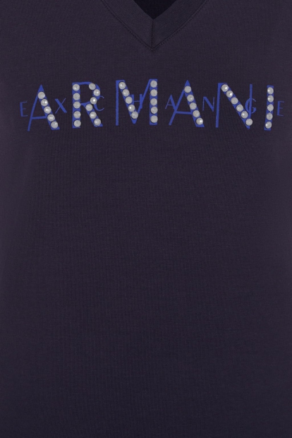 Жіноча футболка Armani Exchange з логотипом 1159806791 (Білий/синій, XL)