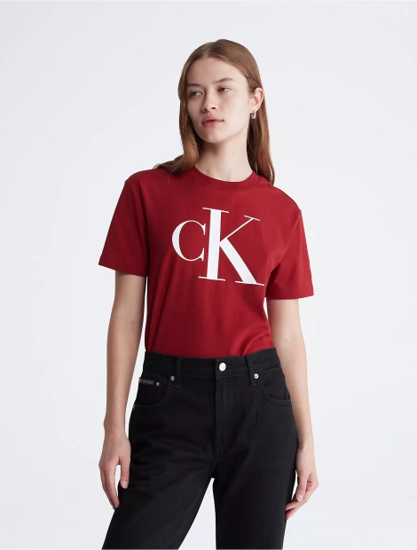 Жіноча футболка Calvin Klein з логотипом 1159808134 (червоний, S)