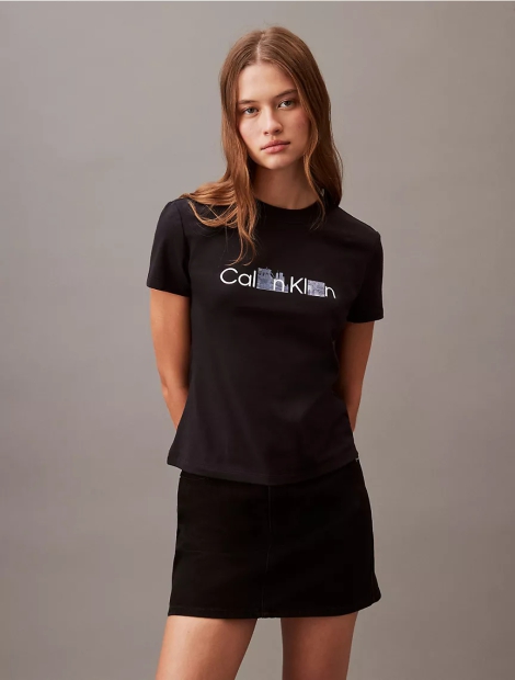 Футболка жіноча Calvin Klein з логотипом 1159808175 (Чорний, M) 1159808175 (Чорний, M)