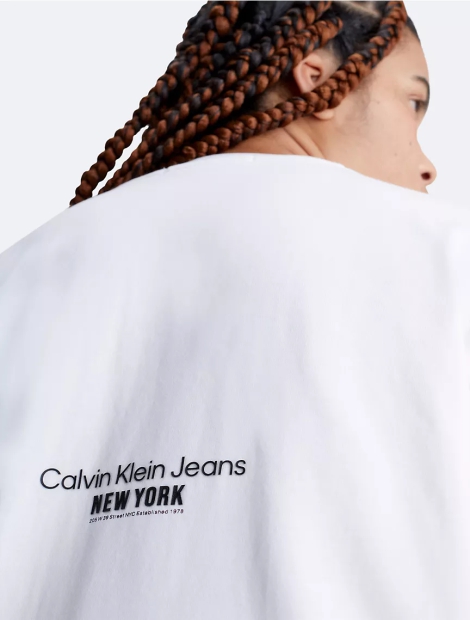 Женская укороченная футболка Calvin Klein с принтом и логотипом 1159808403 (Белый, 4XL)
