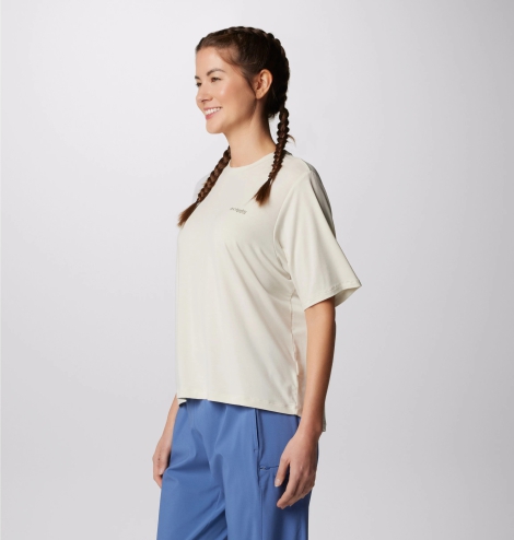 Жіноча футболка Omni-Shade від Columbia з UPF 50 1159809784 (Бежевий, S)